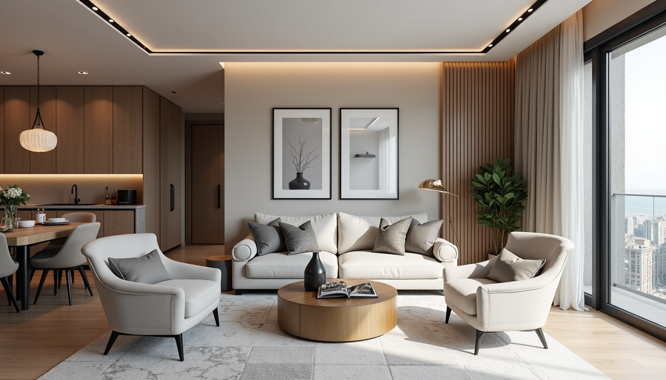 O imagine a unui apartament de lux modern din București cu vedere panoramică